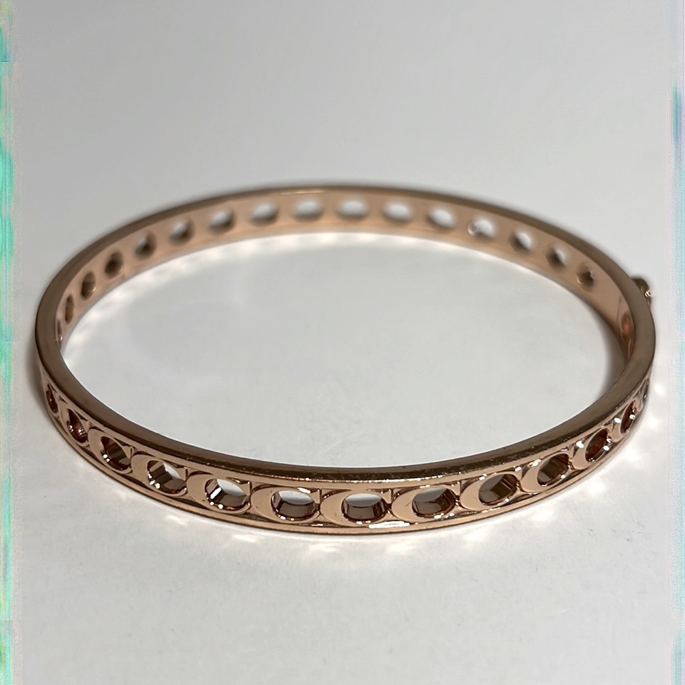 COACH | Gold Monogram Bangle Bracelet.